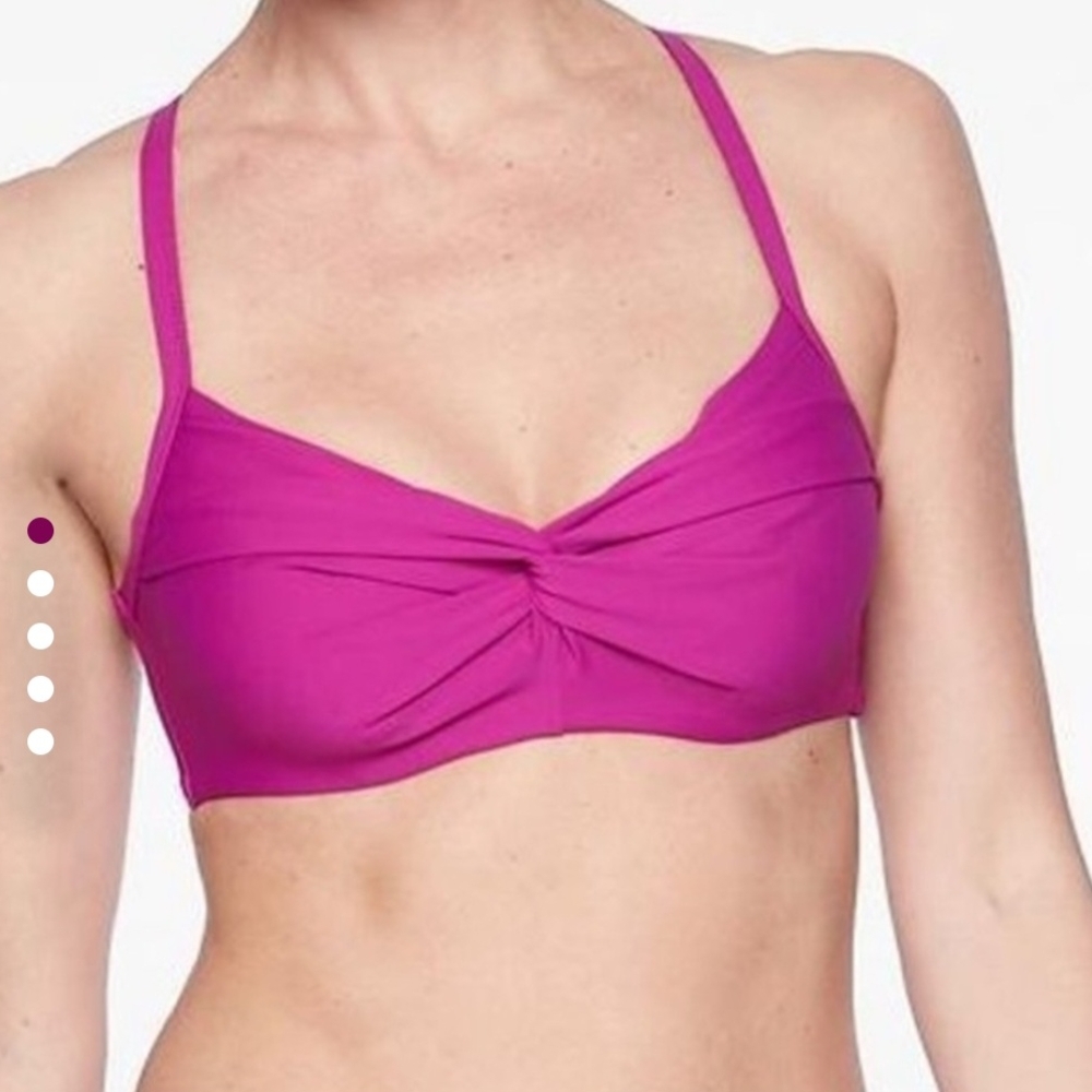 NWOT Athleta Fuchsia Twist Up bikini top, 32D-DD (34C, 32E) - Picture 3 of 6
